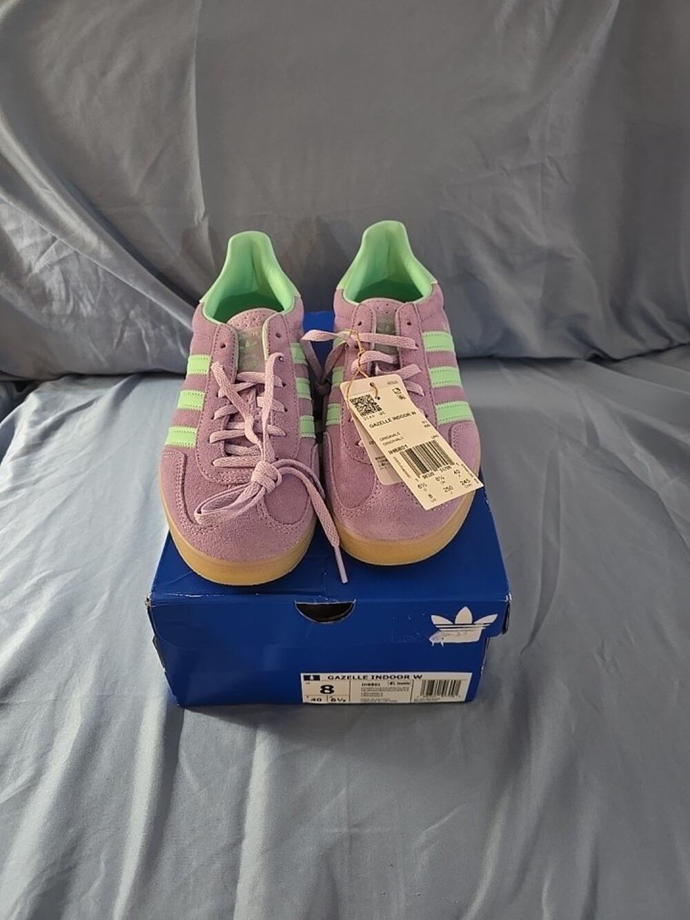 Adidas Gazelle Indoor W Powder Plum Easy Green Gum Women’s 8 IH6801 NWT/BOX.